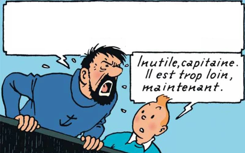 Tournesol criant un juron